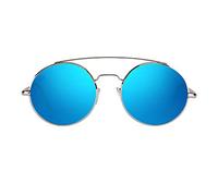 TWIG Occhiali da sole HOUDON uomo/donna UV400 tondi rotondi vintage (Radiant Blue)