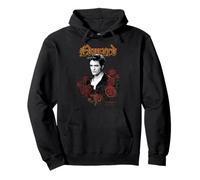 Twilight Edward Goth Print with Roses Vintage Movie Felpa con Cappuccio