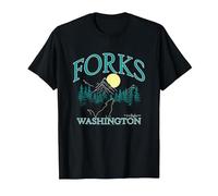 Twilight Forks Washington Maglietta, Uomo, Nero, 5XL