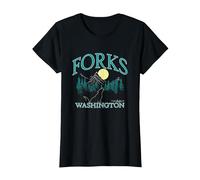 Twilight Forks Washington Movie Maglietta, Donna, Nero, L