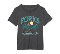 Twilight Forks Washington Movie Maglietta, Donna Plus-Size, Grigio Scuro, 4X