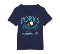 Twilight Forks Washington Movie Maglietta, Donna Plus-Size, Navy, 5X
