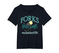 Twilight Forks Washington Movie Maglietta, Donna Plus-Size, Nero, 3X