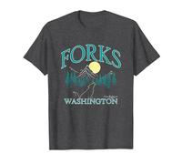 Twilight Forks Washington Movie Maglietta, Uomo, Grigio Scuro, L