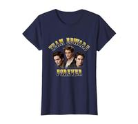 Twilight Team Edward Forever Portrait Collage Vampire Movie Maglietta, Donna, Navy, XL