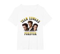 Twilight Team Edward Forever Portrait Collage Vampire Movie Maglietta, Donna Plus-Size, Bianco, 5X