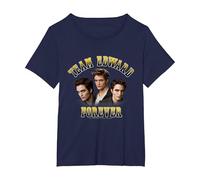 Twilight Team Edward Forever Portrait Collage Vampire Movie Maglietta, Donna Plus-Size, Navy, 1X