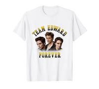 Twilight Team Edward Forever Portrait Collage Vampire Movie Maglietta, Uomo, Bianco, 5XL