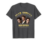 Twilight Team Edward Forever Portrait Collage Vampire Movie Maglietta, Uomo, Grigio Scuro, 3XL