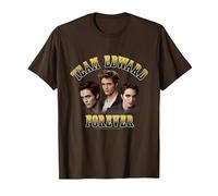 Twilight Team Edward Forever Portrait Collage Vampire Movie Maglietta, Uomo, Marrone, L