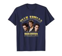 Twilight Team Edward Forever Portrait Collage Vampire Movie Maglietta, Uomo, Navy, 6XL