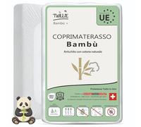 Twillie Coprimaterasso 120 x 190 Bambù - Qualità Premium - Impermeabile e Traspirante - Con Cotone Naturale, Trattamento Svizzero Sanitized® Anti-Acari Antibatterico Anti-Odore - Made in UE