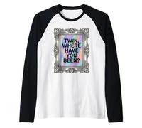 Twin, Dove Hai Stato | Vintage Frame Abstract Statement Maglia con Maniche Raglan