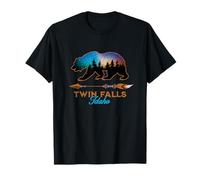 Twin Falls Idaho Bear Silhouette Starry Night novità Maglietta