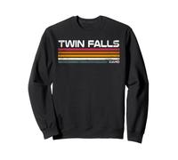 Twin Falls Idaho, Design retrò a Righe, Stile Vintage, con Città Felpa