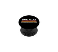 Twin Falls Idaho, design retrò a righe, stile vintage, con città PopSockets PopGrip Adesivo