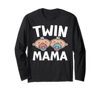 Twin Mama Gemelli Incinta Due Bambini Mamma Maglia a Manica