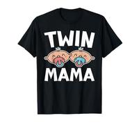 Twin Mama Gemelli Incinta Due Bambini Mamma Maglietta