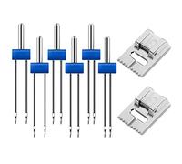 Twin Needle,Aghi Gemelli Doppio Ago Per Macchina,Aghi Doppio,Macchina da Cucire,Ago Doppio di Macchina da Cucire,Aghi Gemelli Doppi,Doppi Aghi,Supporto universale,2/90 3/90 4/90 6 PC&Ago Macchina 2PC