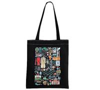 Twin Peaks - Borsa Tote Ispirata al Merchandise, Doppia Nera, Small