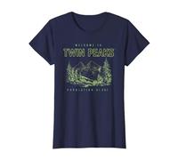 Twin Peaks Souvenir Welcome to Twin Peaks TV Show Maglietta, Donna, Navy, M
