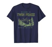 Twin Peaks Souvenir Welcome to Twin Peaks TV Show Maglietta, Uomo, Navy, 4XL