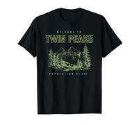 Twin Peaks Souvenir Welcome to Twin Peaks TV Show Maglietta, Uomo, Nero, M
