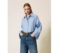 Twin Set Donna Camicia blusa manica lunga Celeste Taglia 40-42