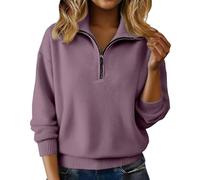 Twin Set Donna Maglia e Cardigan Maglione Donna Invernale con Zip Quarto Pullover Manica Lunga Unicolore Morbido e Confortevole per Autunno Maglioncino Cotone Elegante