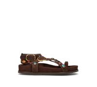 TWIN SET-SIMONA BARBIERI Sandalo donna marrone in suede 36