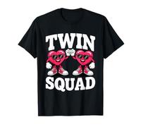 Twin Squad Cute Matching Heart Characters for Twins Maglietta