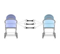 Twin Stroller Connector - Universal ABS Joint Links, Pram Connector Set, Easy Install Secure Coupler | Stroller Linking Accessory for Twin Travel Shopping