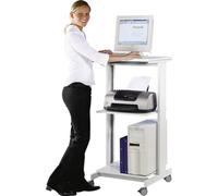 Twinco | Tavolo per PC | con due ripiani | alt x largh x prof 1180 x 600 x 500 mm | grigio chiaro RAL 7035