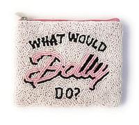 TWINE AND LOVE What would Dolly Do Portamonete, Portamonete con perline, Portamonete con perline, Portamonete, Regalo per migliore amica, Musica Country White, Bianco, Boho, Preppy, Cowgirl, Country