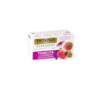 Twinings, Benessere Tonicità, Infuso Aromatizzato ai Frutti di Bosco con Radice di Echinacea e Sambuco, con Vitamina D, Senza Caffeina, 1 Confezione da 18 Filtri