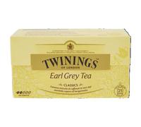 Twinings, Earl Grey Tea, Miscela di Tè Neri Selezionati con Aroma al Bergamotto, Gusto Morbido e Bilanciato, Infusi e Tisane, Confezione da 25 Filtri + 1 Bustina Omaggio di Tè Verde
