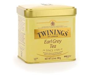 Twinings, Earl Grey Tea Sfuso, Confezione in Latta da 100g