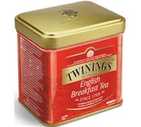 Twinings, English Breakfast Tea, Classica Miscela di Tè Neri Selezionati dal Sapore Deciso e Corposo, Infusi e Tisane, Confezione in Latta da 100 gr