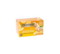 Twinings, Infuso Aromatizzato Sensations Zenzero e Limone, Gusto Frizzante e Avvolgente, Senza Caffeina, Infusi e Tisane, 6 Confezioni da 20 Filtri (120 Filtri Totali)