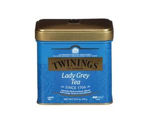 Twinings, Lady Grey Tea, Tè nero Aromatizzato con Bergamotto, Arancia, Limone e Fiordaliso, Sapore Delicato e Agrumato, Infusi e Tisane, Confezione in Latta da 100 gr