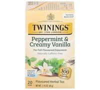 Twinings of London Tea Herbal Buttermint, Caffeine Free Peppermint Tea Blend with Natural Mint and Vanilla Flavor, 20 sacchetti per tè singoli