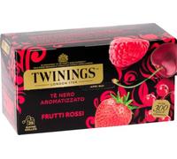 Twinings, Tè Nero ai Quattro Frutti Rossi, Aromatizzato alla Ciliegia, Ribes Rosso, Lampone e Fragola, Infusi e Tisane, Confezione da 25 Filtri