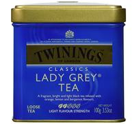 Twinings Tè Sfusi - Lady Grey Tea - Tè Nero Proveniente dalla Cina, Aromatizzato con Bergamotto, Arancia, Limone e Fiordaliso - Combinato alla Perfezione con Aromi e Scorze di Agrumi - Latta 100 g