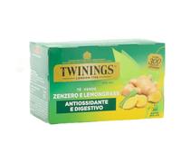 Twinings, Tè Verde Aromatizzato allo Zenzero e Lemongrass, Sapore Fresco e Dissetante, Antiossidante e Digestivo, Infusi e Tisane, 1 Confezione da 20 Filtri
