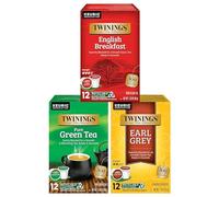 Twinings Tea Variety Sampler Pack K-Cup Pods for Keurig Single Serve, 12 Count English Breakfast, Verde Earl (Confezione da 3)
