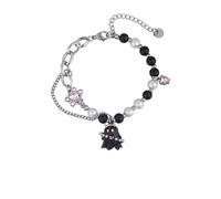 twinkle eye Y2K Braccialetto fantasma spettrale di Halloween carino nero fantasma ciondolo gatto imitazione perla perline filo gotico punk per hip hop braccialetto gioielli regalo di compleanno