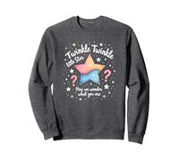 Twinkle Star Gender Reveal Nursery Rhyme Baby Surprise Felpa, Unisex per Adulti, Grigio Scuro, M