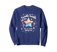 Twinkle Star Gender Reveal Nursery Rhyme Baby Surprise Felpa, Unisex per Adulti, Navy, XXL