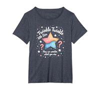 Twinkle Star Gender Reveal Nursery Rhyme Baby Surprise Maglietta, Donna Plus-Size, Pervinca, 5X