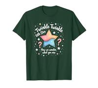 Twinkle Star Gender Reveal Nursery Rhyme Baby Surprise Maglietta, Uomo, Verde Foresta, S